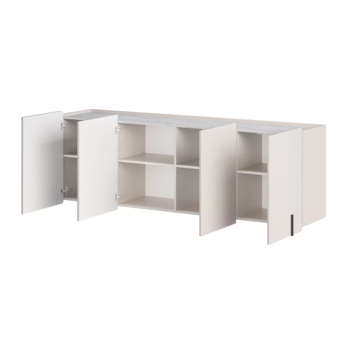 Komoda Malmi 200 cm wisząca - kaszmir / crema bianca / czarny